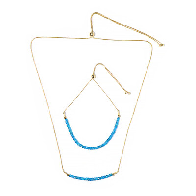 Parure en argent et Apatite bleu néon