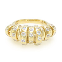 Bague en argent et Pierre de Lune arc-en-ciel
