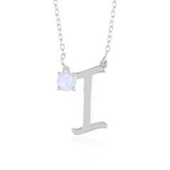 Collier en argent et Pierre de Lune arc-en-ciel