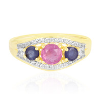 Bague en argent et Saphir rose de Madagascar