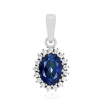 Pendentif en argent et Topaze bleu roi