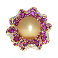 Bague en or et Perle de culture d'eau douce dorée  (CIRARI)
