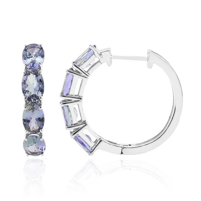 Boucles d'oreilles en argent et Tanzanite non chauffée