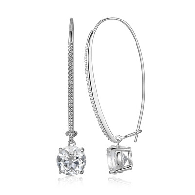 Boucles d'oreilles en argent et Topaze blanche