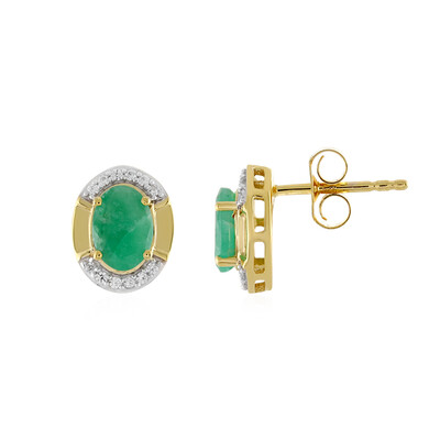 Boucles d'oreilles en argent et Emeraude de Socoto