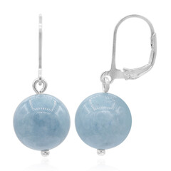Boucles d'oreilles en argent et Agate zonée bleue
