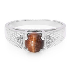 Bague en argent et Œil-de-tigre rouge