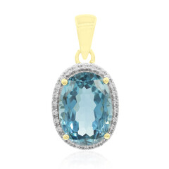 Pendentif en or et Topaze bleu de Londres (Tenner Diniz)