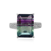 Bague en argent et Fluorite multicolore