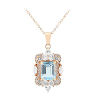 Collier en argent et Topaze bleu ciel