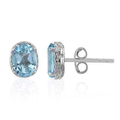 Boucles d'oreilles en argent et Topaze bleu ciel