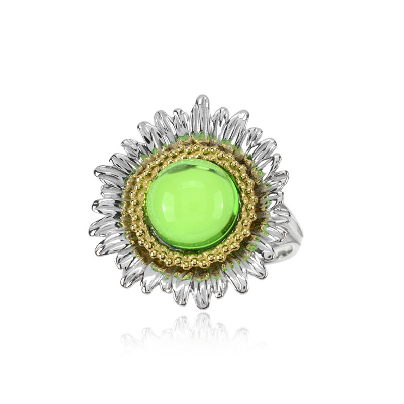 Bague En Argent Sterling Et Ambre - Taille 56, Pierre Ambre Naturelle, Occasion Avec Usure Du Temps