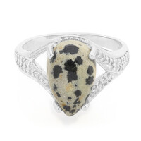Bague en argent et Jaspe Dalmatien