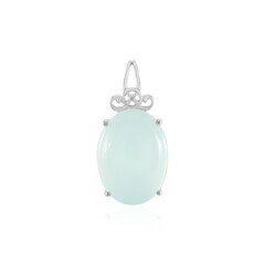Pendentif en argent et Calcédoine d'eau