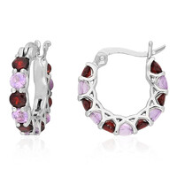 Boucles d'oreilles en argent et Grenat du Mozambique