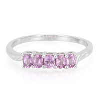 Bague en argent et Saphir pourpre de Ceylan non chauffé