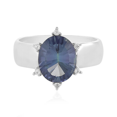 Bague en argent et Quartz mystique bleu