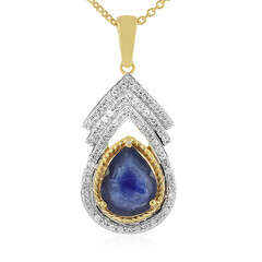 Collier en argent et Saphir bleu de Madagascar