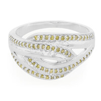 Bague en argent et Diamant fantaisie