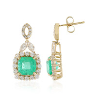 Boucles d'oreilles en or et Emeraude de Russie