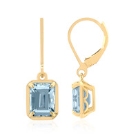 Boucles d'oreilles en argent et Topaze bleu ciel