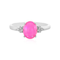 Bague en argent et Opale rose d'Éthiopie