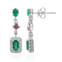 Boucles d'oreilles en or et Emeraude de Zambie AAA (CIRARI)