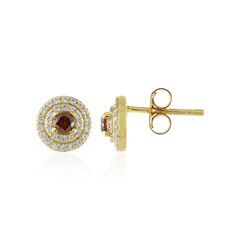 Boucles d'oreilles en argent et Diamant cognac I3