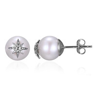 Boucles d'oreilles en argent et Perle de culture d'eau douce
