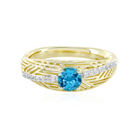 Bague en or et Topaze bleu Suisse (Ornaments by de Melo)