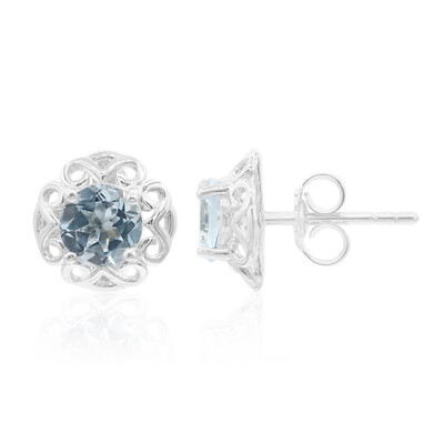 Boucles d'oreilles en argent et Topaze bleu ciel