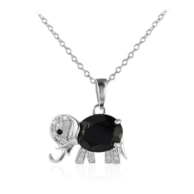 Collier en argent et Spinelle noir
