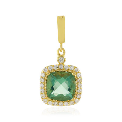 Pendentif en argent et Fluorite bleu pétrole de Belgique