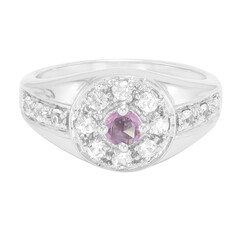 Bague en argent et Saphir pourpre de Ceylan non chauffé