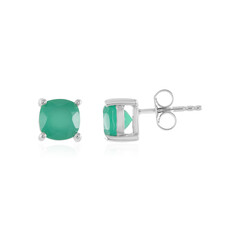 Boucles d'oreilles en argent et Onyx vert