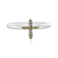 Bague en argent et Diamant jaune I2