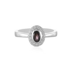 Bague en argent et Saphir étoilé noir