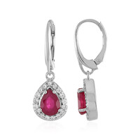 Boucles d'oreilles en argent et Rubis de Madagascar