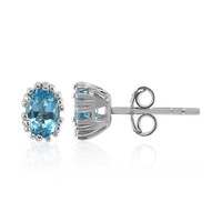Boucles d'oreilles en argent et Topaze bleu Suisse