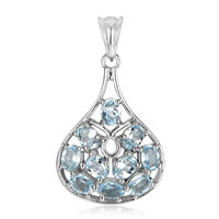 Pendentif en argent et Topaze bleu ciel