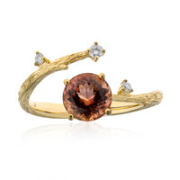 Bague en or et Tourmaline néon du Congo (Smithsonian)