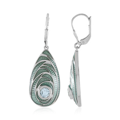 Boucles d'oreilles en argent et Topaze bleu ciel(Adela Silber)