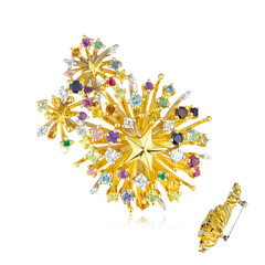 Broche en argent et Saphir bleu (Gems en Vogue)
