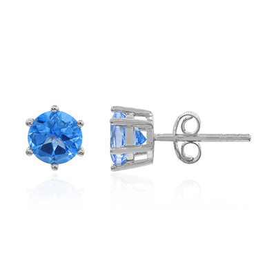 Boucles d'oreilles en argent et Topaze Bleue Indigo