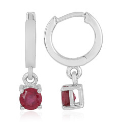 Boucles d'oreilles en argent et Rubis de Madagascar