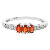 Bague en argent et Rubis rouge du soir
