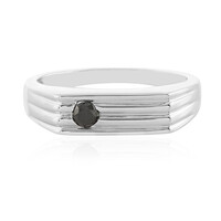 Bague en argent et Diamant noir