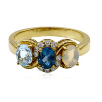 Bague en argent et Topaze bleu de Londres