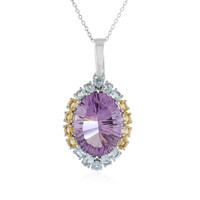 Collier en argent et Améthyste Rose de France