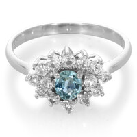 Bague en argent et Saphir vert